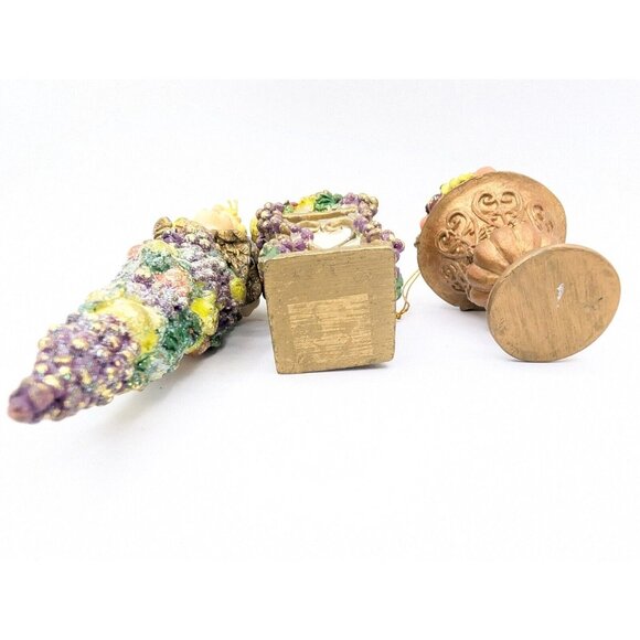 Christmas ornaments Topiary Fruit French Sparkle Cherubs Set Of 3 READ - Picture 4 of 12